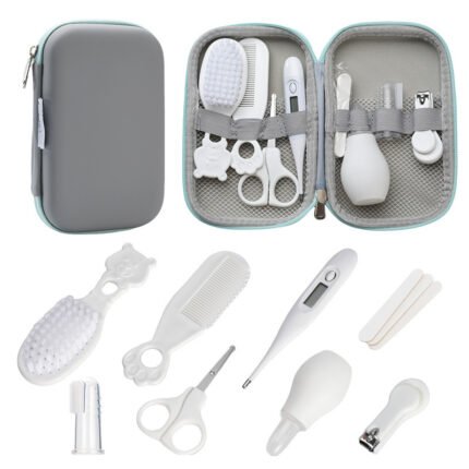 Baby Care Kit Baby Comb Nasal Aspirator Set Thermometer Care Package 8-piece Gift